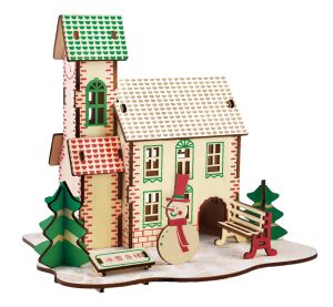 Woodcraft Hölzernes 3D puzzle Winterhaus