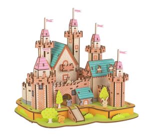 Woodcraft Hölzernes 3D Puzzle Schloss im Paradies