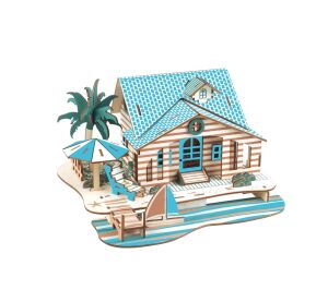 Woodcraft Hölzernes 3D Puzzle Villa auf Bali