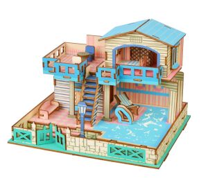 Woodcraft  Hölzerne 3D Puzzle Villa auf der Insel Lembongon