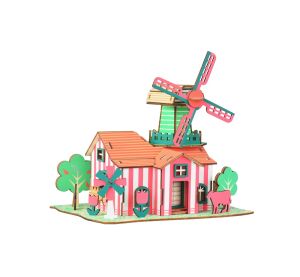 Woodcraft Hölzernes 3D Puzzle Tulip Ranch