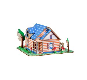 Woodcraft Hölzernes 3D Puzzle Villa in Fontainebleau