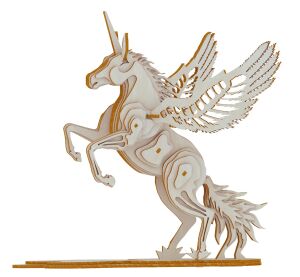 Woodcraft Hölzernes 3D Puzzle Einhorn