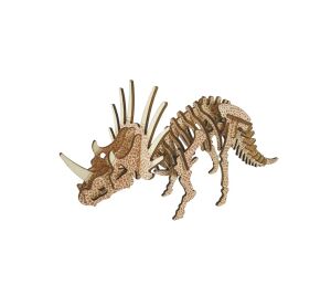 Woodcraft Hölzernes 3D Puzzle Triceratops