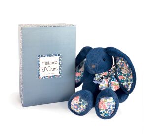Doudou Histoire d'Ours Plüschfreund blaues Kaninchen 25 cm