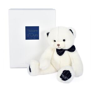 Doudou Histoire d'Ours Teddybär mit dunkelblauer Fliege 30 cm