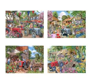 HOP Puzzle Ein Tag auf dem Bauernhof 4×250 große Teile