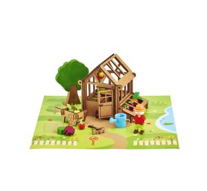 Jeujura Holzbausatz 40 Teile Garten Gewächshaus