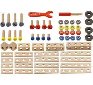 Jeujura Holzbausatz für kleine Heimwerker 60 Stück