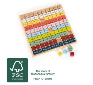 small foot Kleine Multiplikationstabelle farbig aus Holz