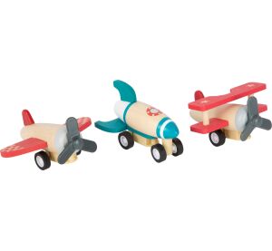 small foot Hölzerne Aufziehflugzeuge 3 Stück