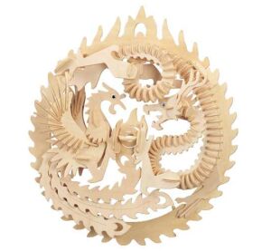 Woodcraft 3D Puzzle aus Holz Phönix und Drache