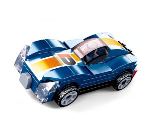 Sluban Power Bricks M38-B0801D Ausziehbares Auto blau Sportwagen