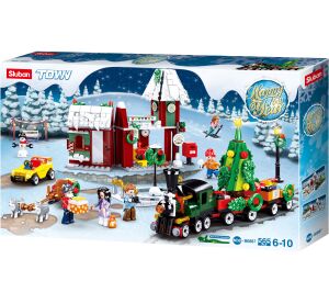 Stadt Sluban M38-B0887 Weihnachtsdorf mit Zug