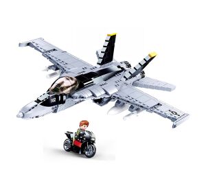 Sluban Modellbausteine M38-B0928 F/A-18 Super Bumblebee Jagdflugzeug