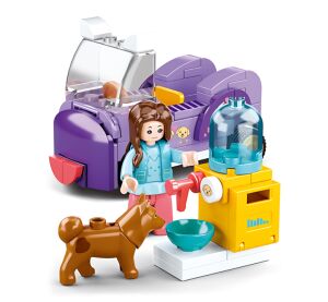 Sluban Girls Dream M38-B0970F Auto mit Hundefütterung