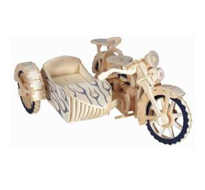 Woodcraft hölzerne 3D Puzzle Motorrad Dreirad Saider