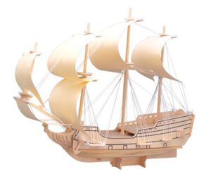 Woodcraft Holzpuzzle 3D Schiff Segeladler
