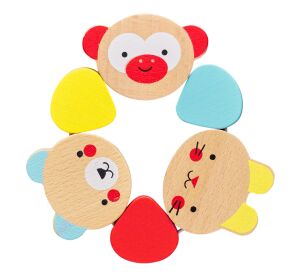 Petit Collage Beißring aus Holz 
Tiere