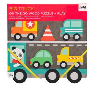 Petit Collage Stabiles Holzpuzzle Big Truck