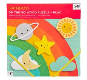 Petit Collage Robustes Regenbogenpuzzle aus Holz