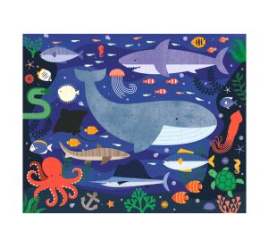 Petit Collage Doppelseitiges Puzzle unter dem Meer