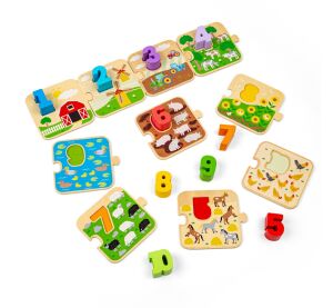 Bigjigs Toys Puzzle mit Bildern und Zahlen