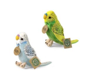 Rappa Plüschsittich gewellt 12 cm ECO-FRIENDLY Set mit 2 Stück