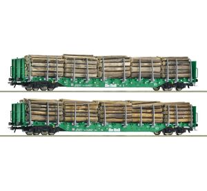 Roco Set 2 Stück Rungenwagen Rnoos mit Ladung OnRail - 6600319