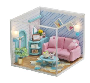 2Kids Toys Miniaturhaus Sonniges Wohnzimmer