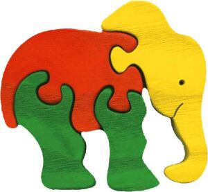 Fauna Massivholzpuzzle kleiner Elefant