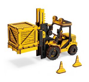 RoboTime Mechanisches 3D-Puzzle aus Holz Gabelstapler