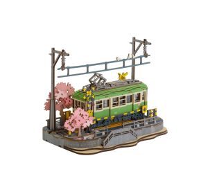 RoboTime 3D-Holzpuzzle Station mit Sakura-Bäumen
