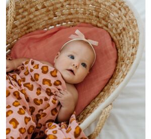 Tommy Lise Baumwolle Musselin Windel Coral Leopard 120x120 cm