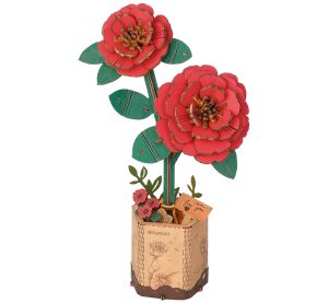 RoboTime 3D-Holzpuzzle Rote Kamelie