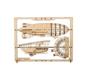 Ugears Mechanisches 2.5D-Holzpuzzle Luftschiff Zeppelin