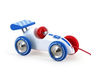 Vilac Dragster weiß mit blauem Flügel
