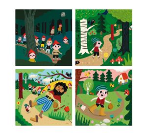 Vilac Holzpuzzle Über Däumelinchen 4 in 1