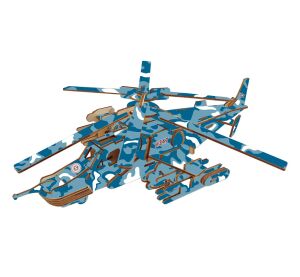 Woodcraft Hölzernes 3D Puzzle Kampfhubschrauber Schwarzer Hai