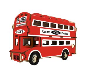 Woodcraft Holz 3D Puzzle Doubledecker