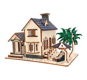 Woodcraft Hölzernes 3D Puzzle Strandhaus