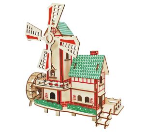 Woodcraft Hölzernes 3D Puzzle Windmühle