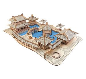 Woodcraft 3D-Puzzle aus Holz Gärten von Suzhou