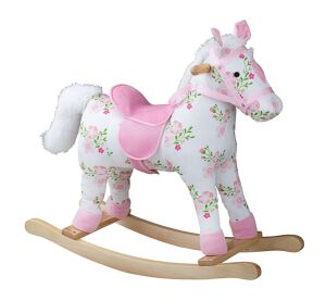 Bigjigs Toys Hölzernes Schaukelpferd mit Blumen