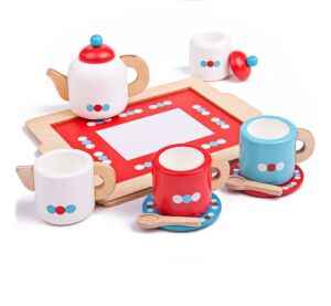 Bigjigs Toys Teeservice mit Tupfen