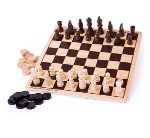 Bigjigs Toys Holzschach und -damespielzeug