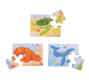 Bigjigs Toys Puzzle 3in1 Meerestiere