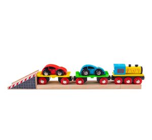 Bigjigs Rail Güterzug mit Wagen und Schienen
