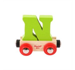 Bigjigs Rail Wagon Holzschienenbahn - Buchstabe N