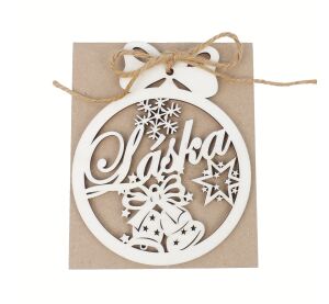 Kúzlo dreva Weihnachtsdekoration Frohe Weihnachten 10 cm